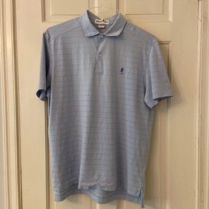 Breakfast Creek polo shirt - light blue with pink stripes